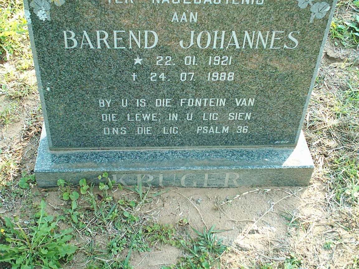 KRUGER Barend Johannes 1921-1988