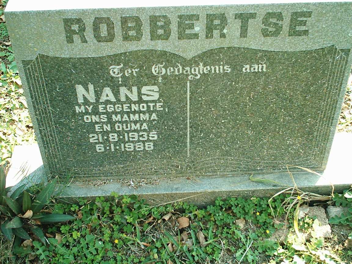 ROBBERTSE Nans 1935-1988