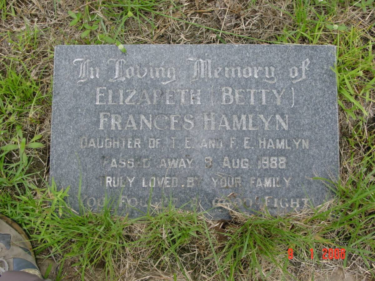 HAMLYN Elizabeth Francis -1988
