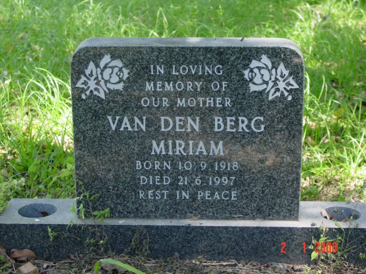 BERG Miriam, van den 1918-1997