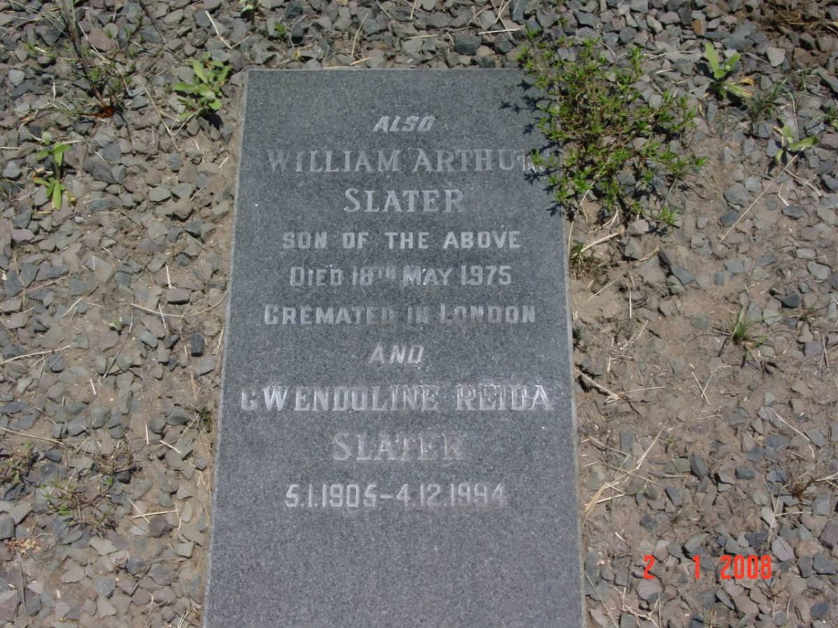 SLATER William Arthur -1975  &amp; Gwendoline  R. 1905-1994