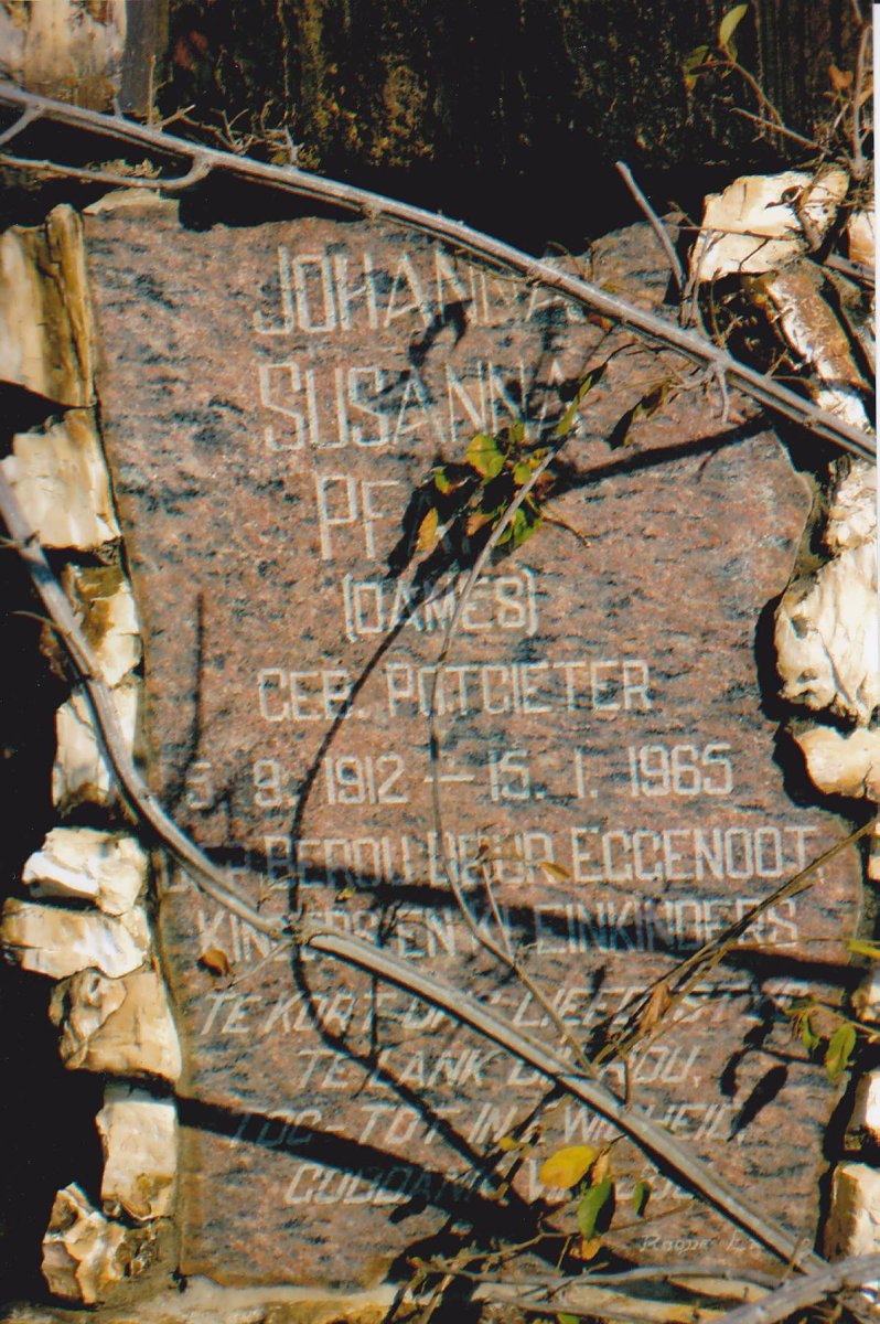 PFAFF Johanna Susanna previously DAMES nee POTGIETER 1912-1965