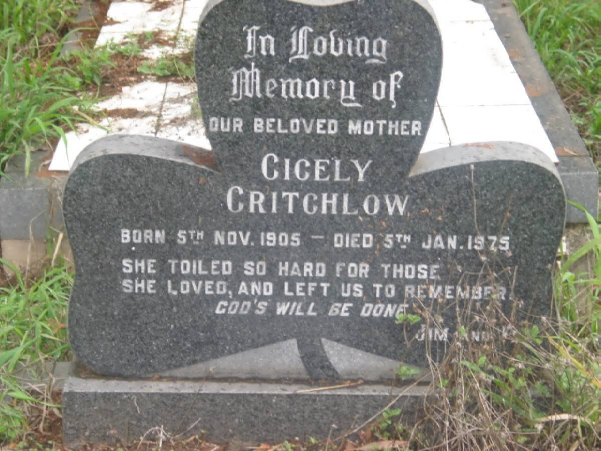 CRITCHLOW Cicely 1905-1975