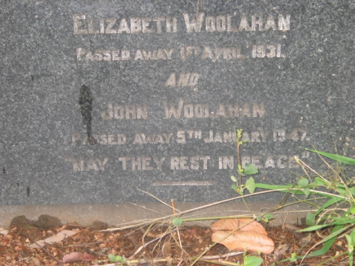 WOOLAHAN John -1947 &amp; Elizabeth -1931
