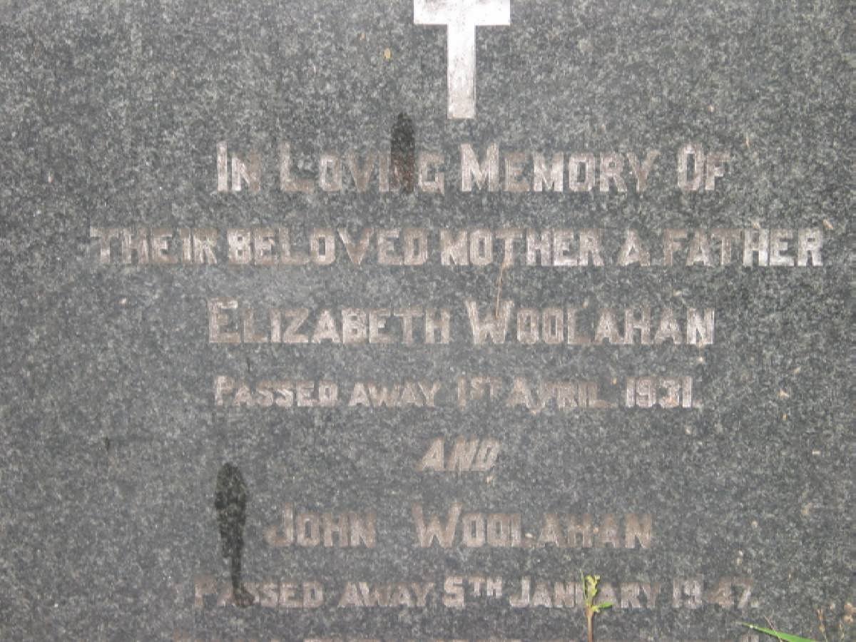 WOOLAHAN John -1947 &amp; Elizabeth -1931
