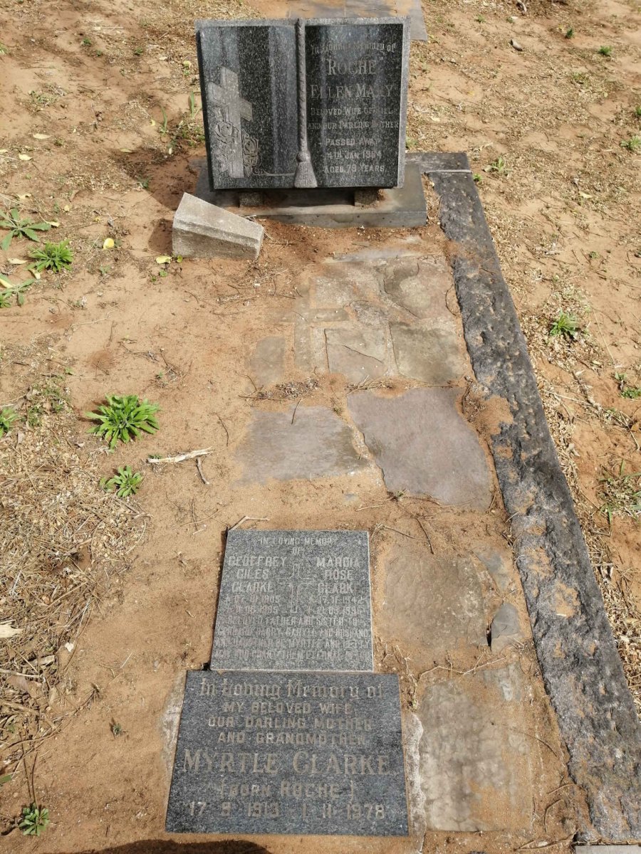 ROCHE Ellen Mary -1964 :: CLARKE Geoffrey 1905-1995 :: CLARKE Marcia Rose 1942-1995 :: CLARKE Myrtle nee ROCHE 1913-1978