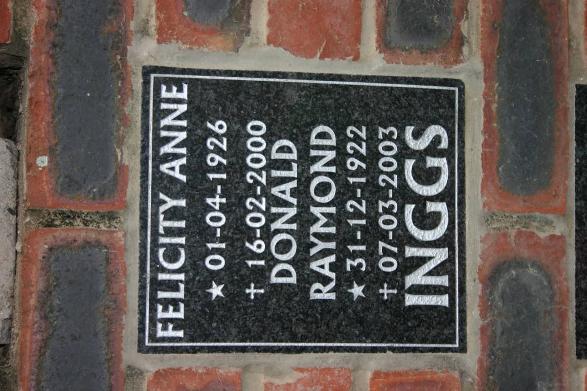INGS Donald Raymond 1922-2003 &amp; Felicity Anne 1926-2000