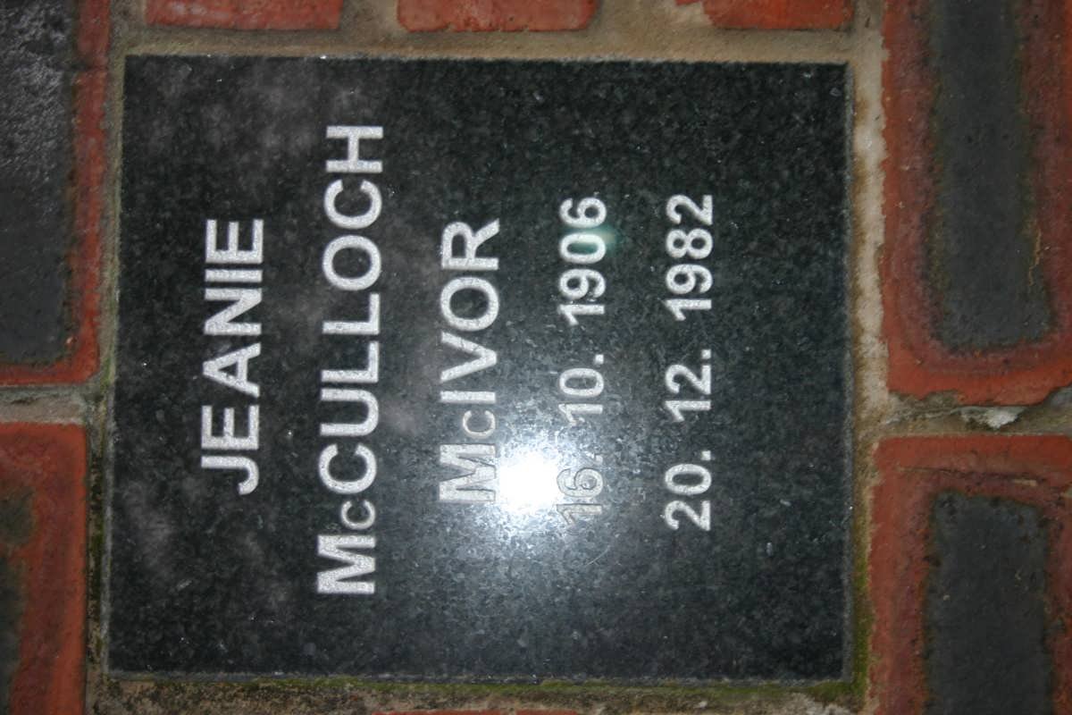 McIVOR Jeanie McCulloch 1906-1982