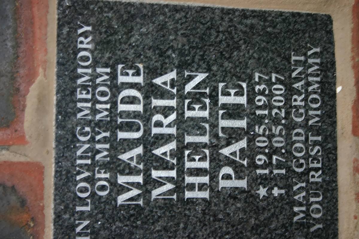 PATE Maude Maria Helen 1937-2007