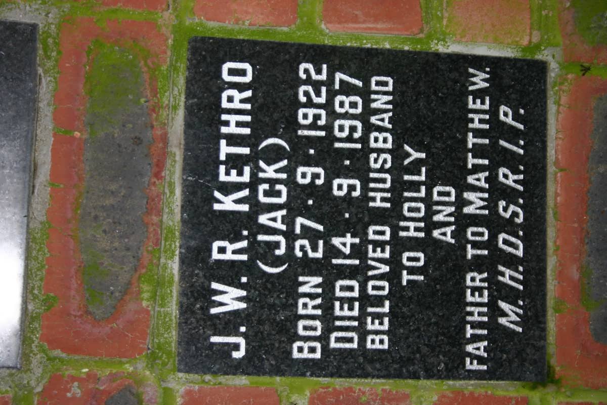 KETHRO J.W.R. 1922-1987