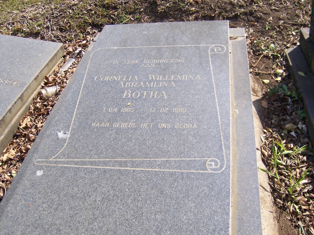 BOTHA Cornelia Willemina Abramlina 1903-1990