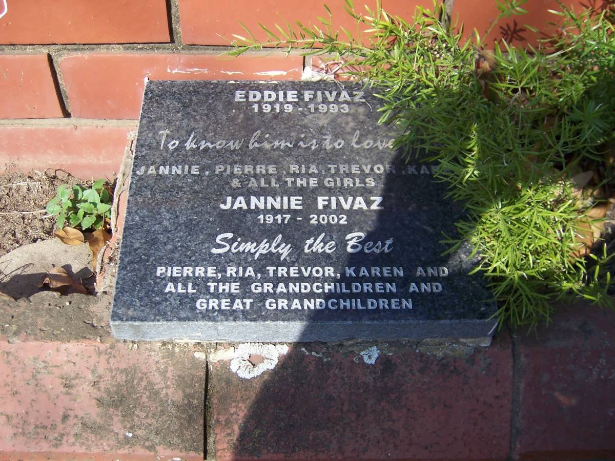 FIVAZ Eddie 1919-1993 &amp; FIVAZ Jannie 1917-2002