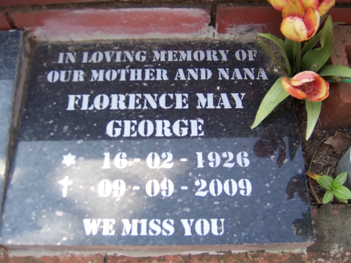 GEORGE Florence May 1926-2009