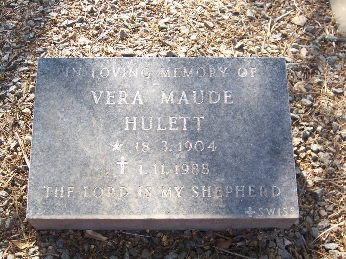 HULETT Vera Maude 1904-1988