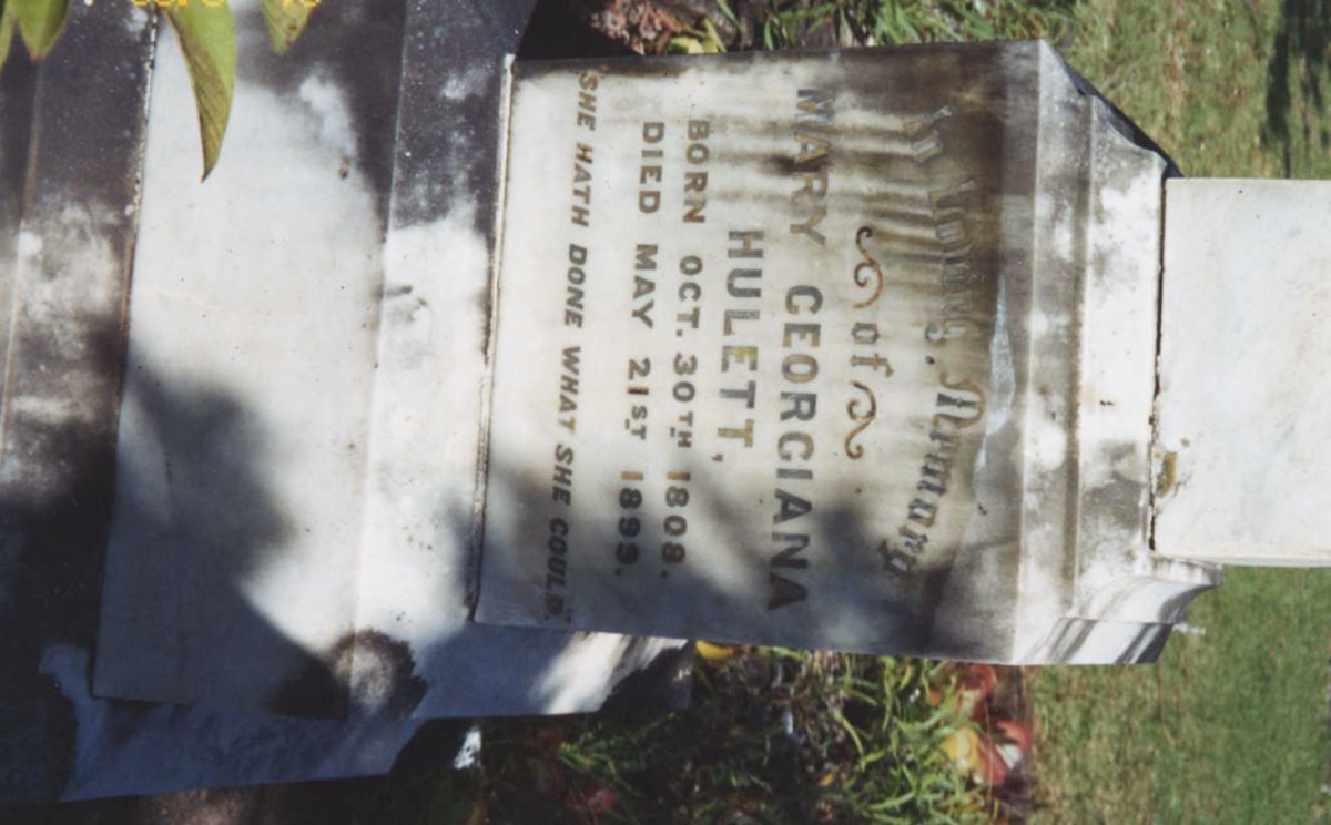 HULETT Mary Georgiana 1808-1899