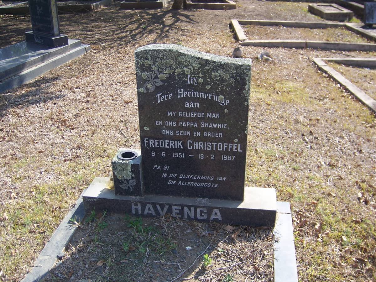 HAVENGA Frederik Christoffel 1951-1987