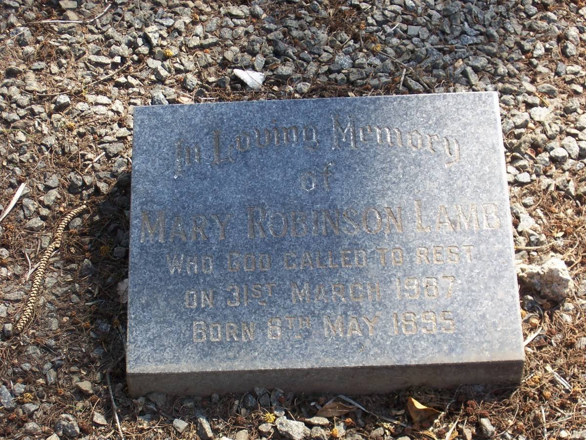 LAMB Mary Robinson 1895-1987