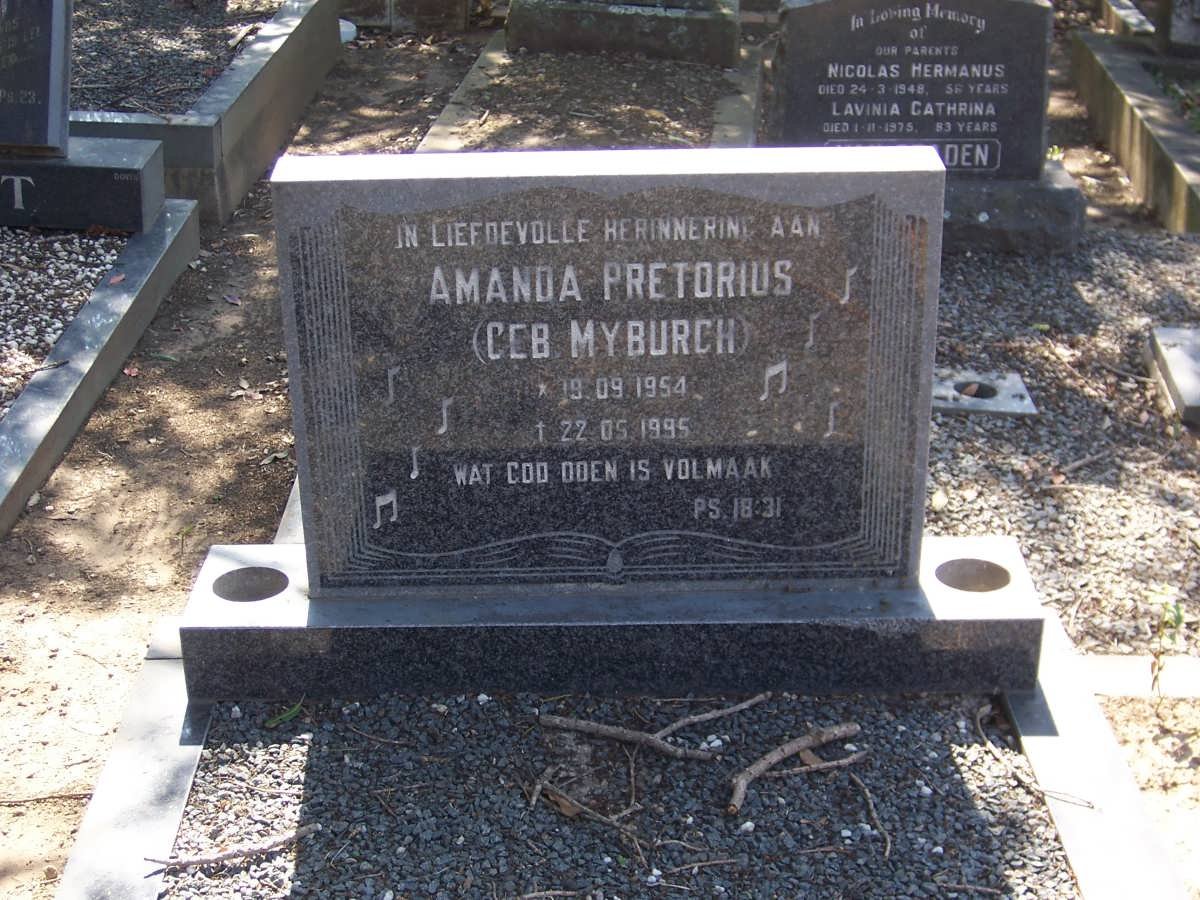 PRETORIUS Amanda nee MYBURGH 1954-1995