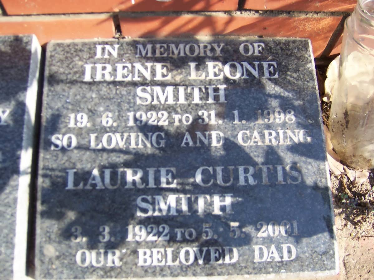 SMITH Laurie Curtis 1922-2001 &amp; Irene Leone 1922-1998