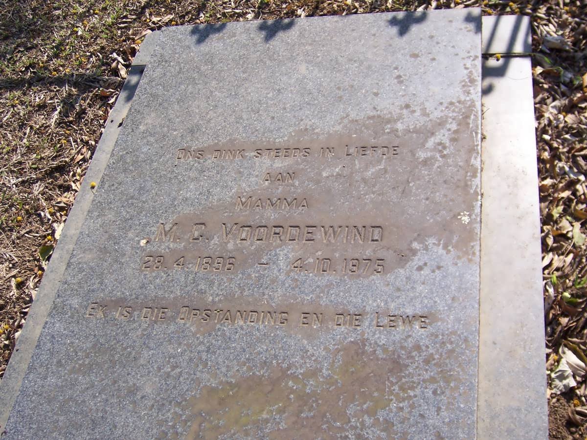 VOORDEWIND M.G. 1896-1975