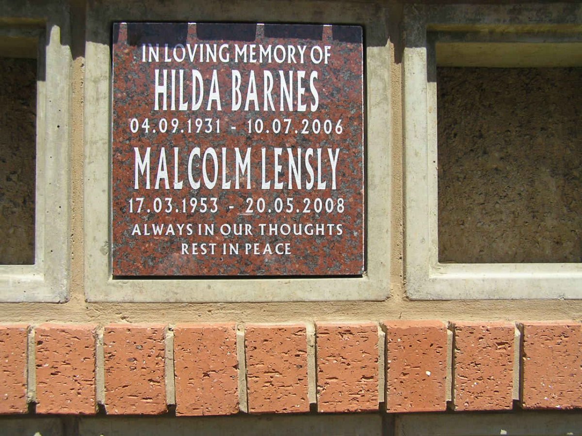 LENSLY Malcolm 1953-2008 :: BARNES Hilda 1931-2006