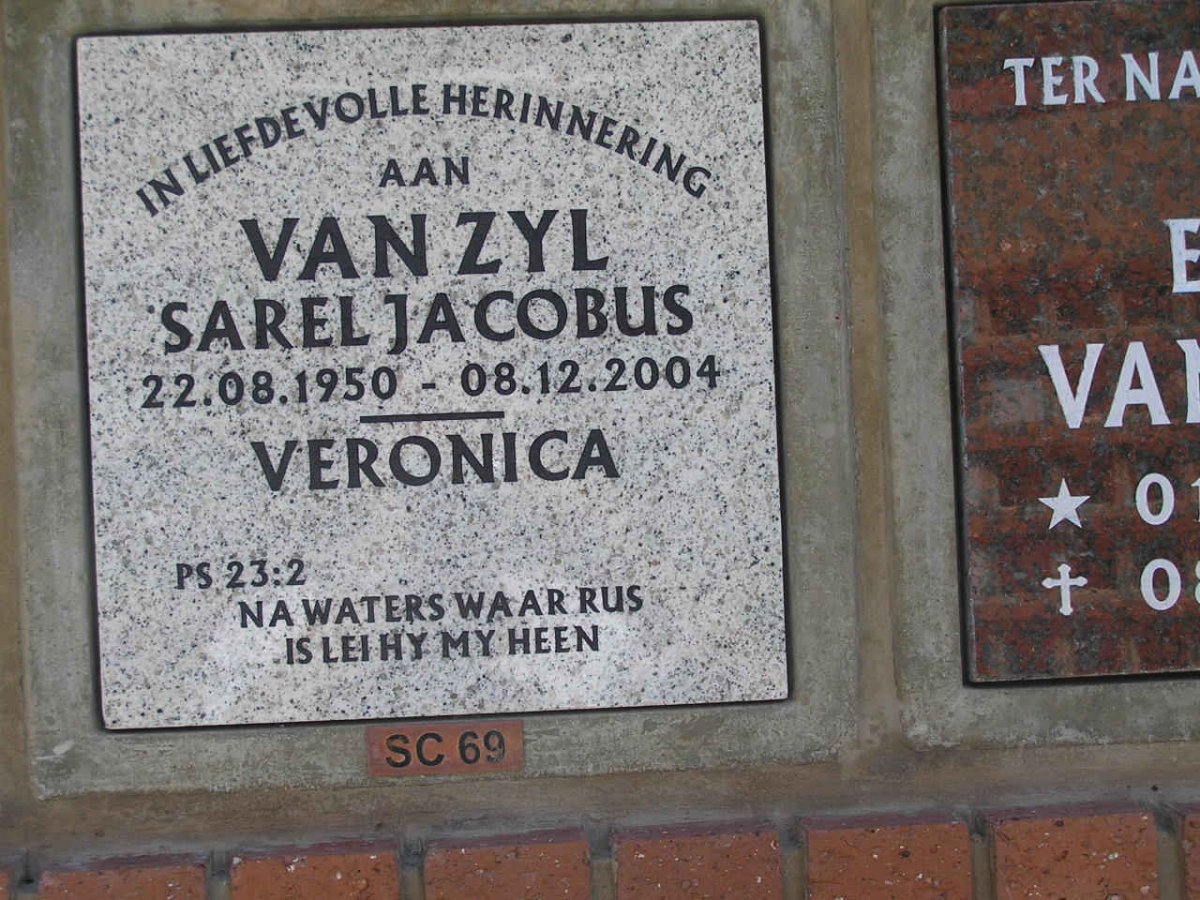 ZYL Sarel Jacobus, van 1950-2004 &amp; Veronica