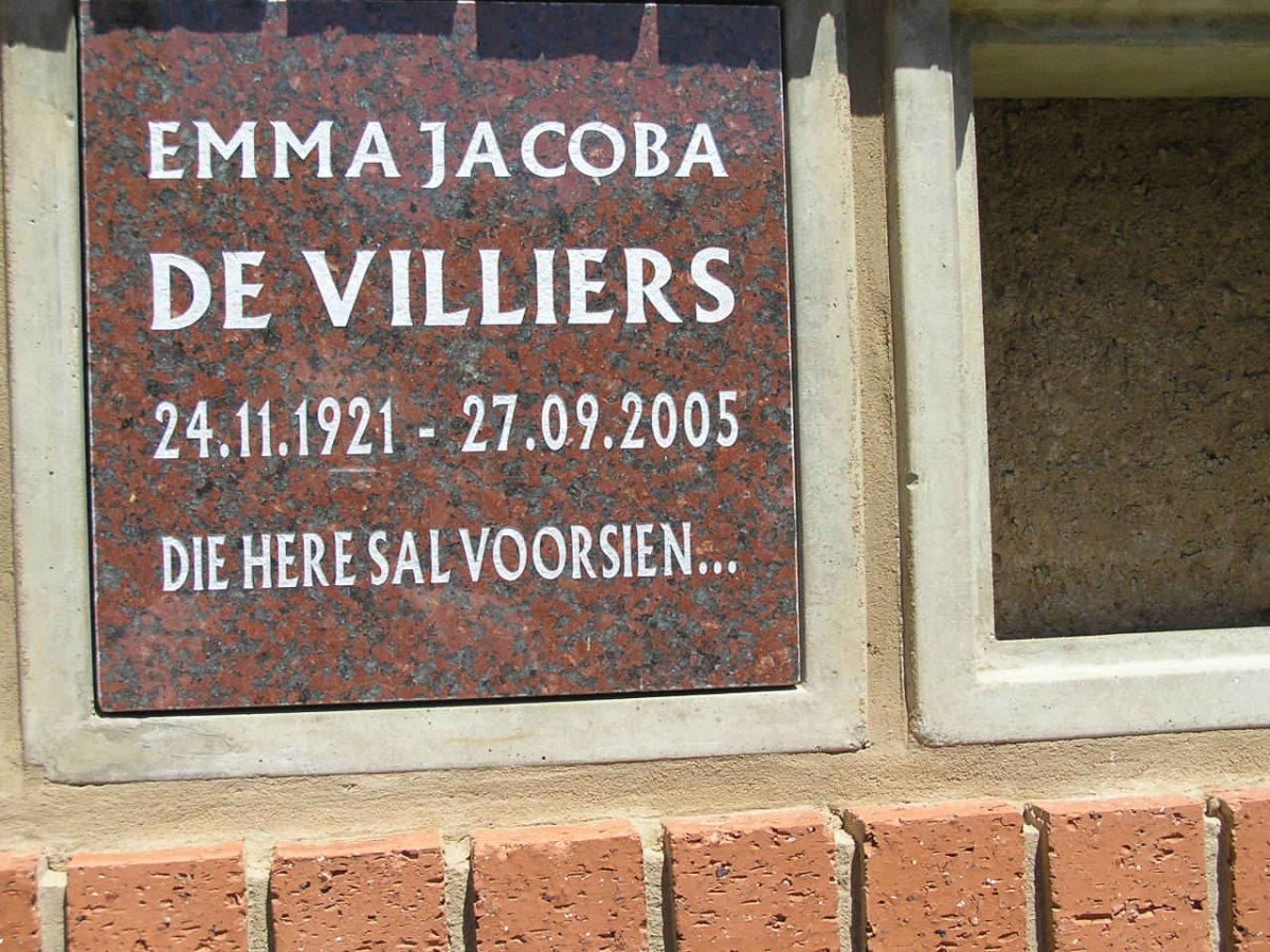 VILLIERS Emma Jacoba, de 1921-2005