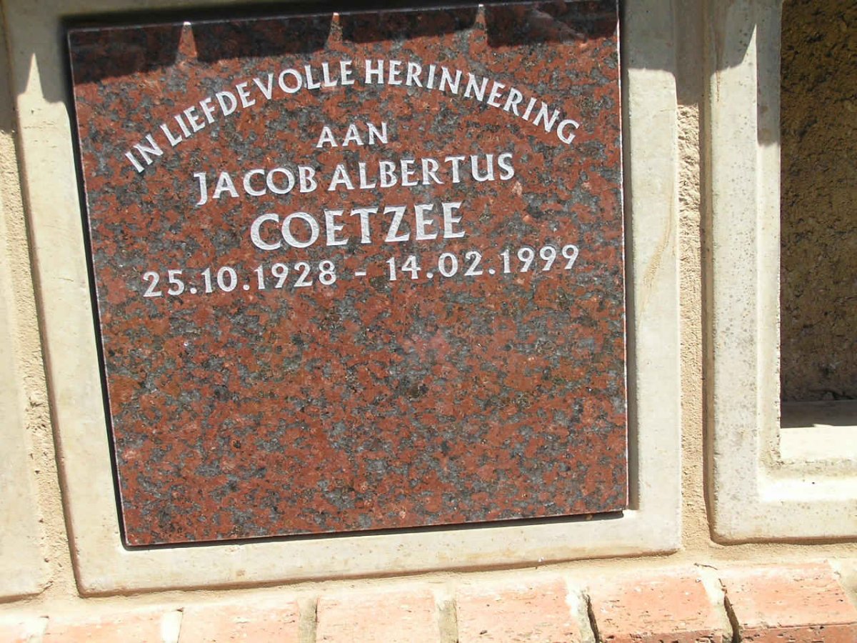 COETZEE Jacob Albertus 1928-1999
