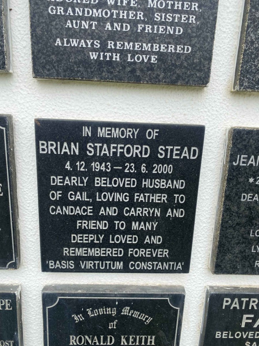 STEAD Brian Stafford 1943-2000