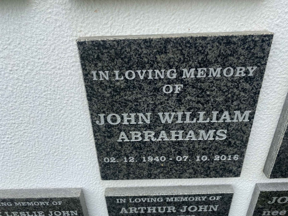 ABRAHAMS John William 1940-2016