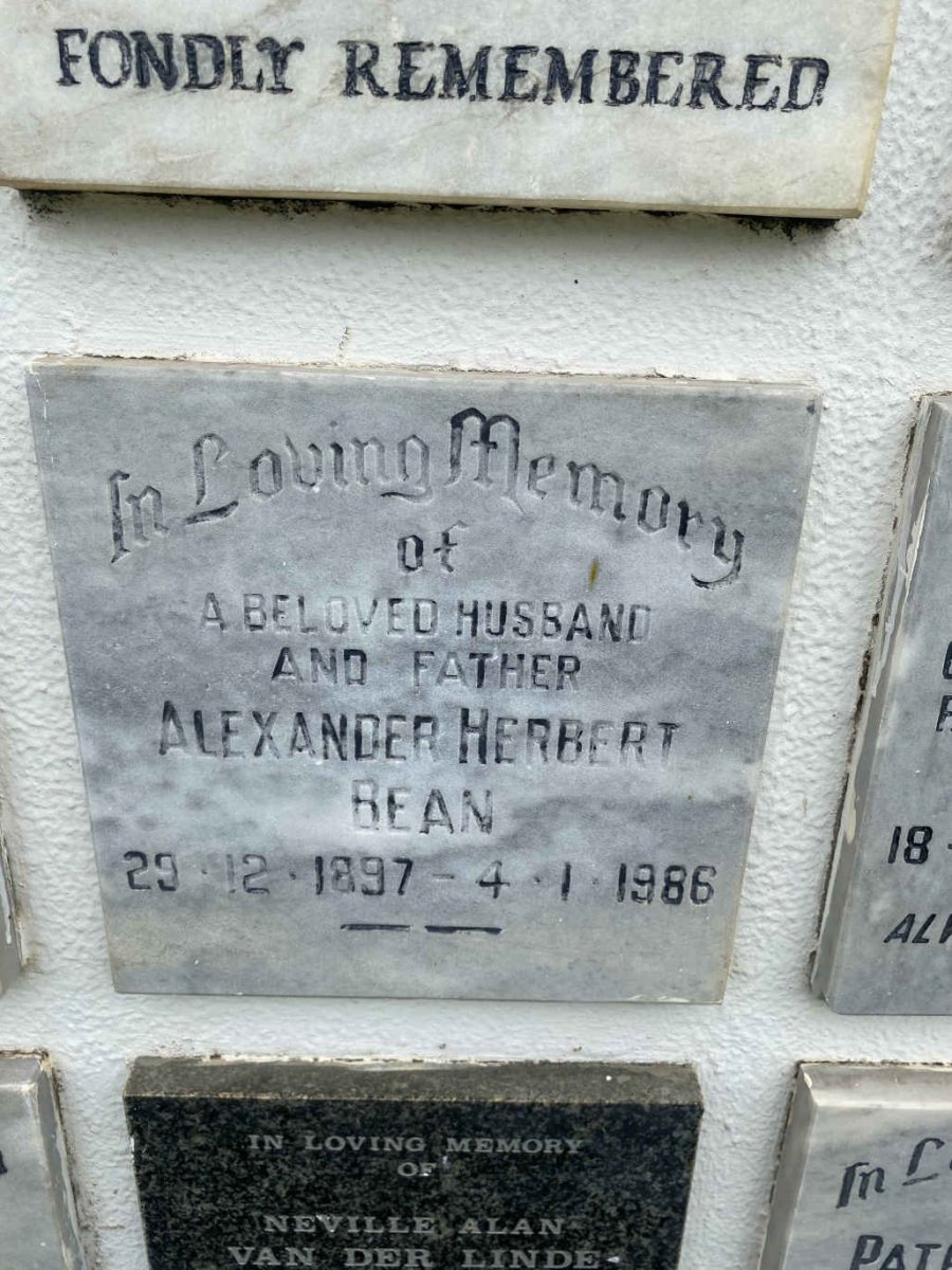 BEAN Alexander Herbert 1897-1986