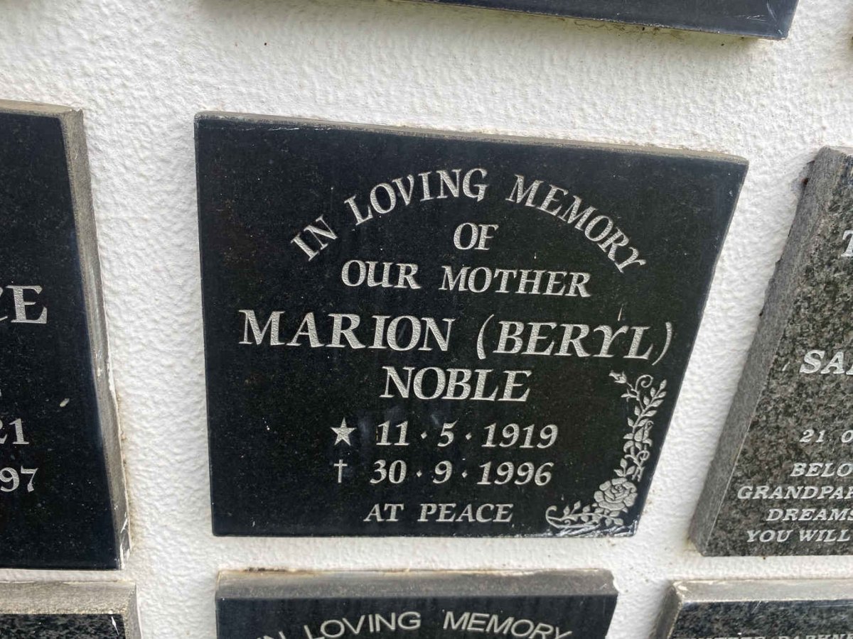 NOBLE Marion Beryl 1919-1996