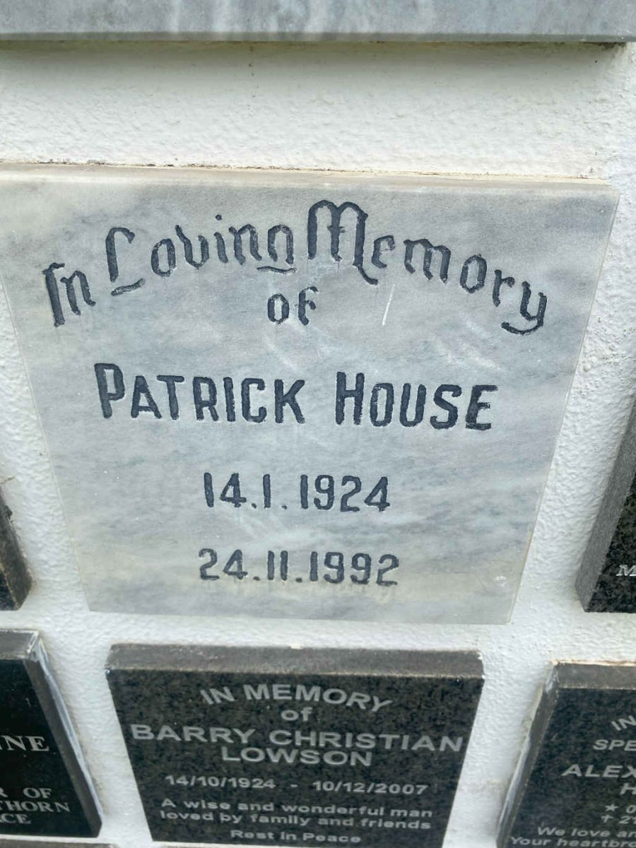 HOUSE Patrick 1924-1992