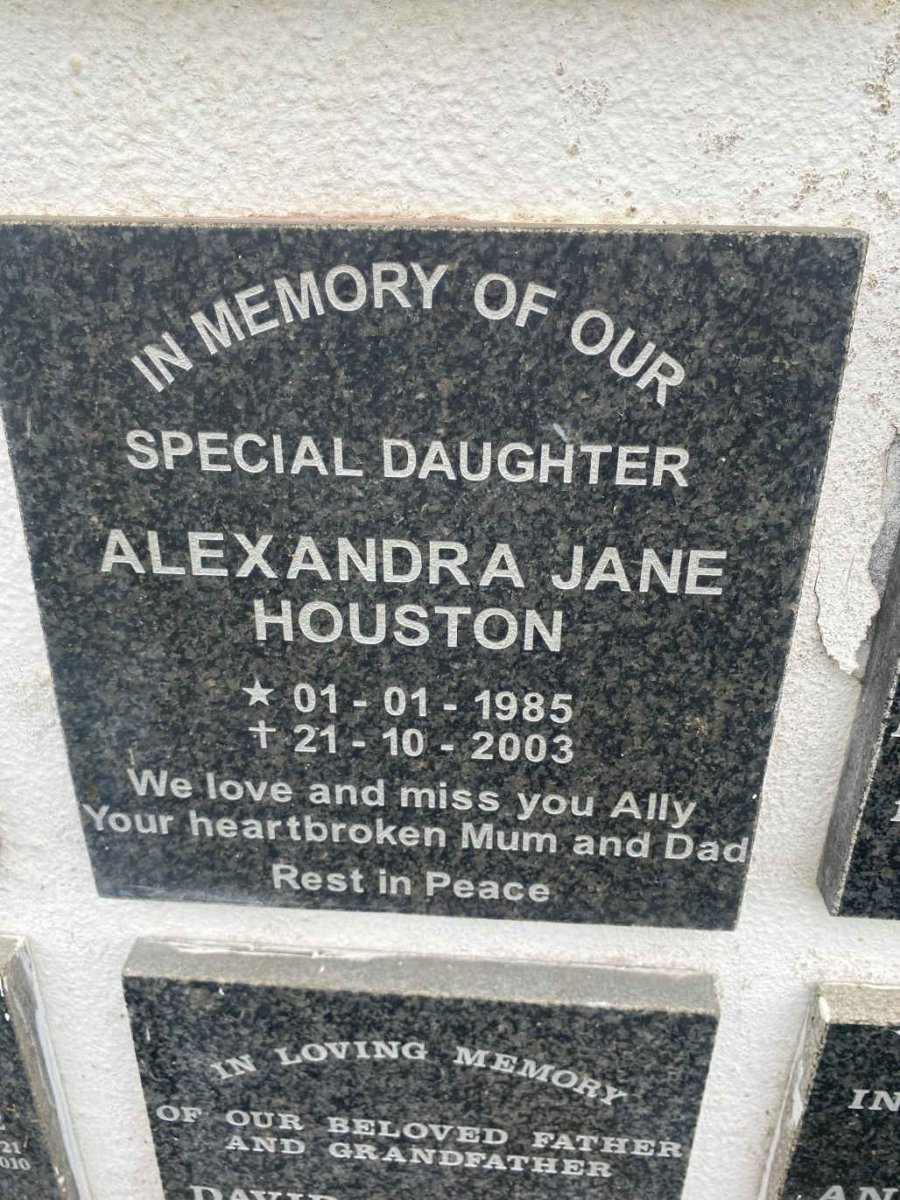 HOUSTON Alexandra Jane 1985-2003