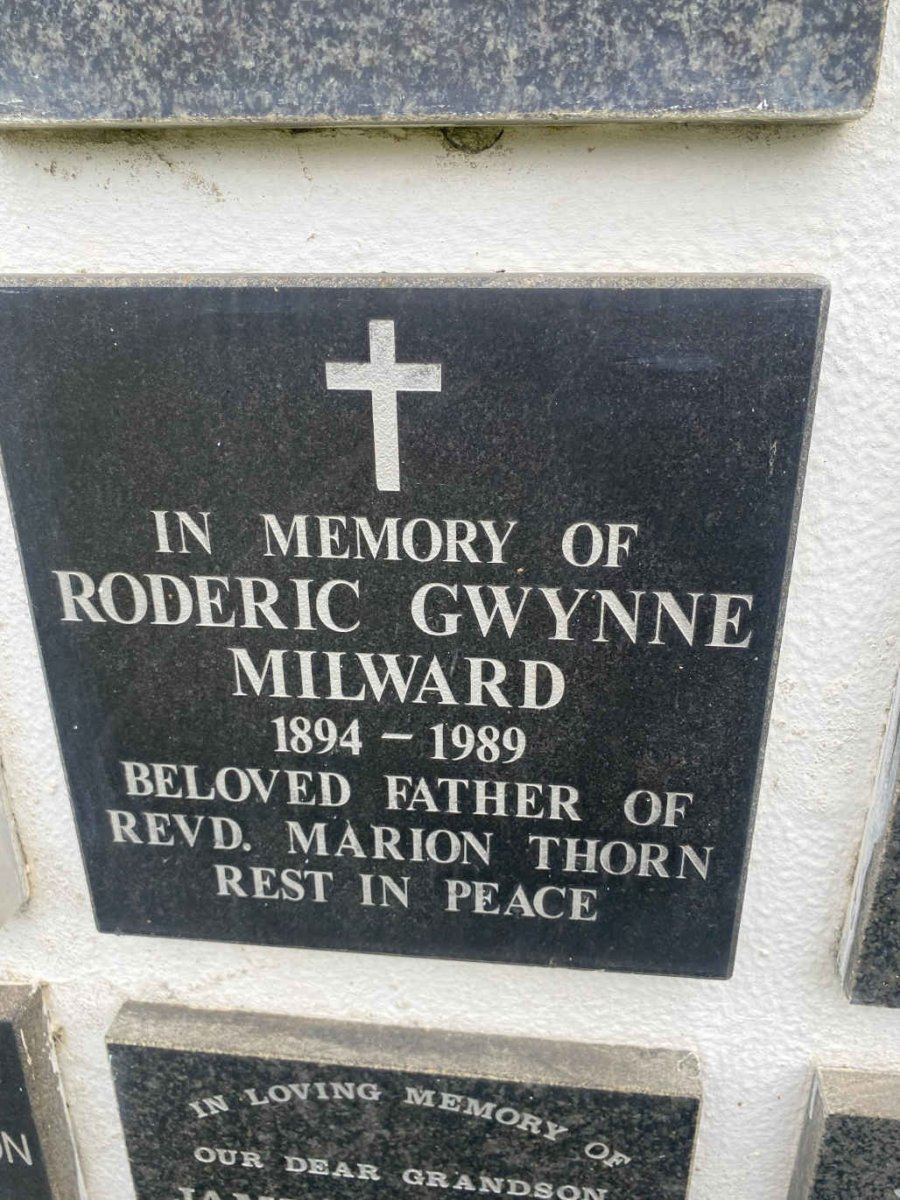 MILWARD Roderic Gwynne 1894-1989