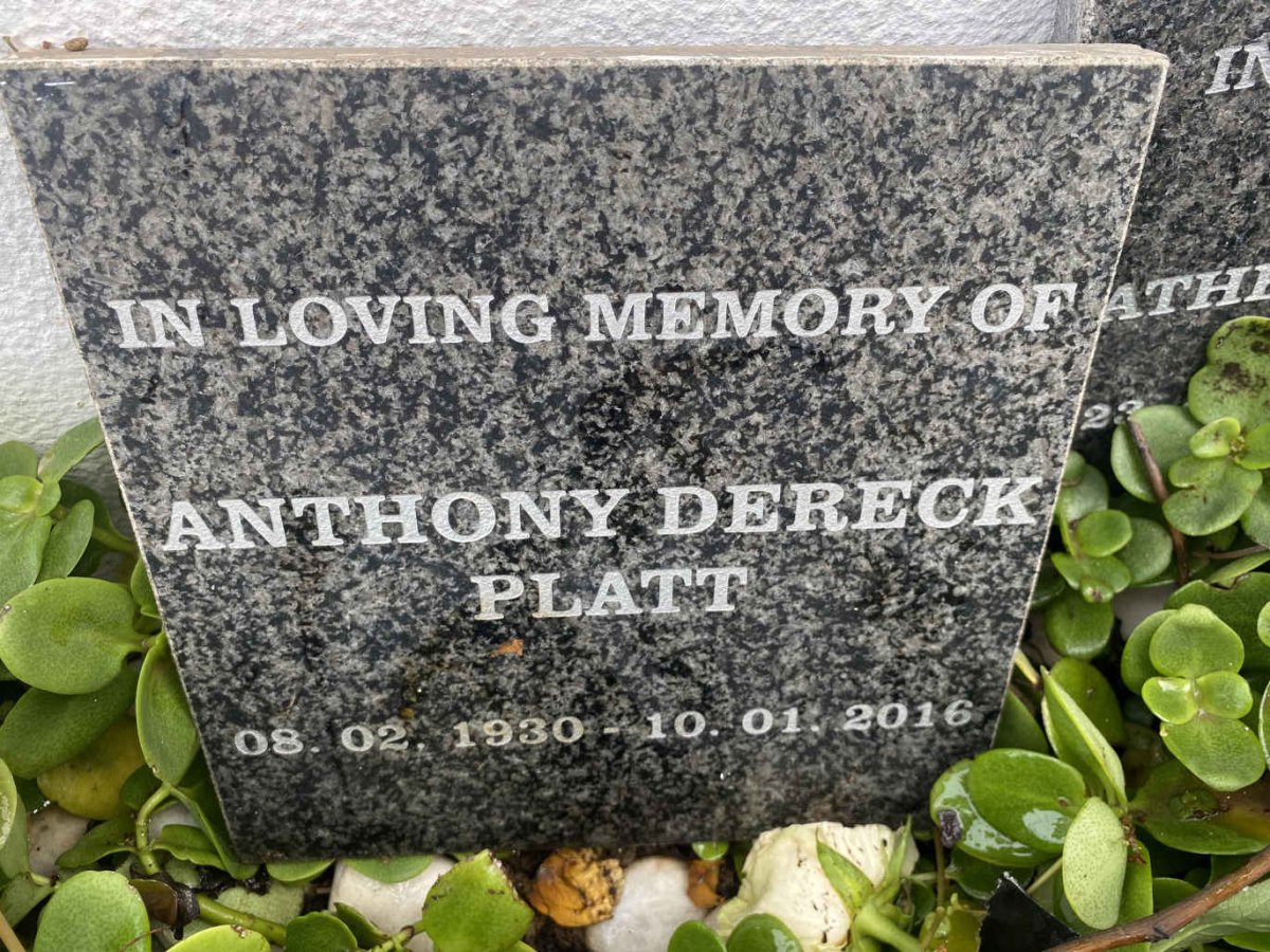 PLATT Anthony Dereck 1930-2016