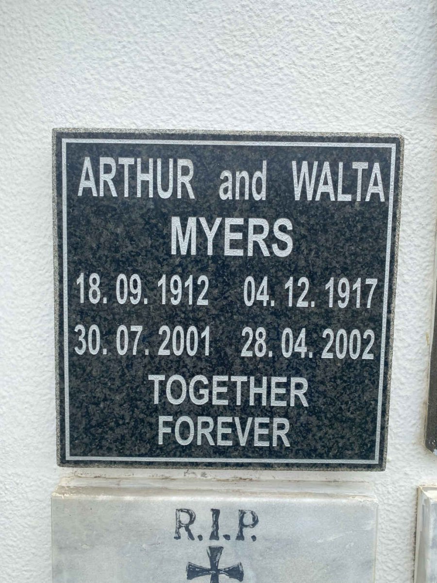MYERS Arthur 1912-2001 :: MYERS Walta 1917-2002