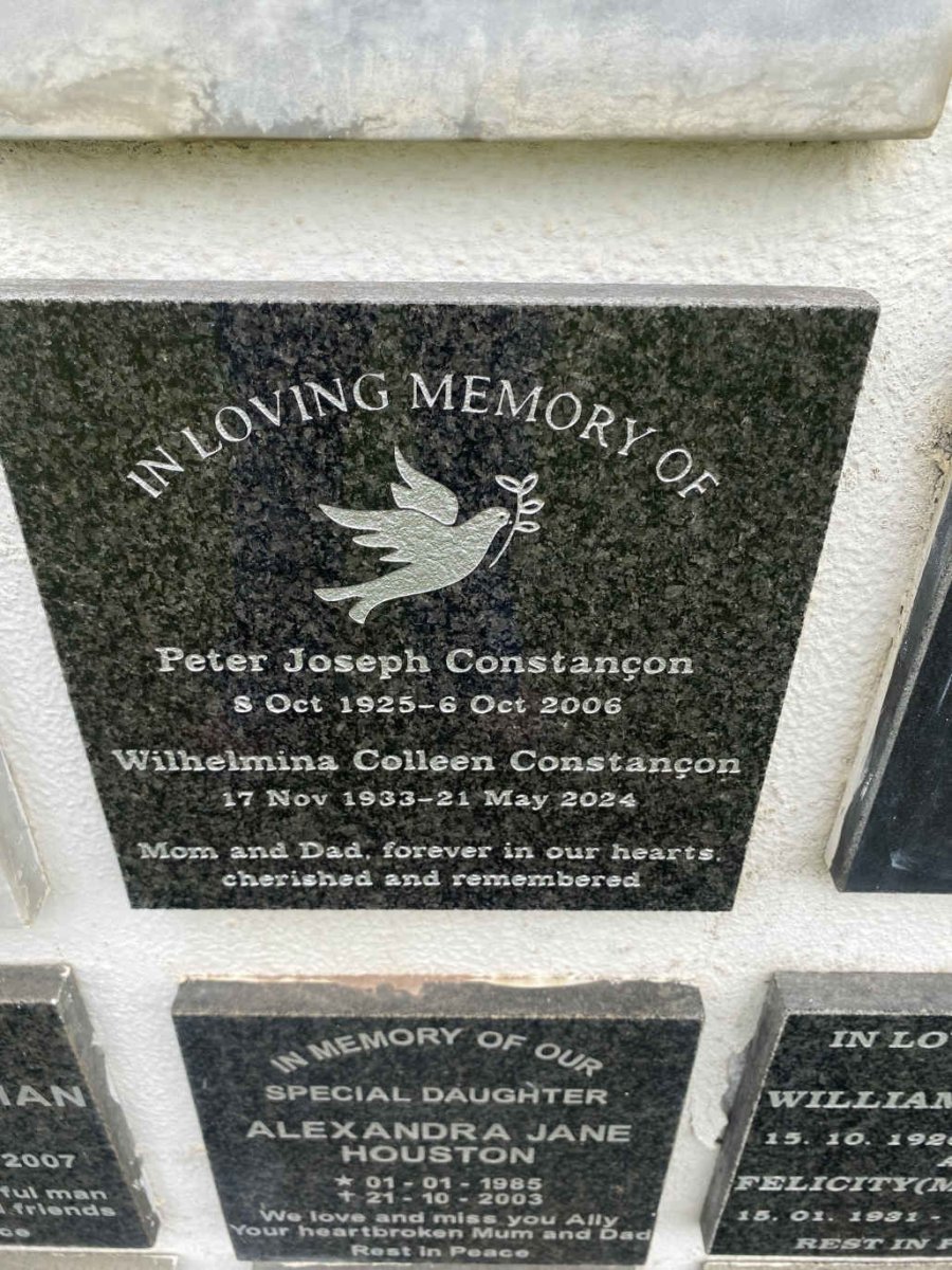 CONSTANCON Peter Joseph 1925-2006 & Wilhelmina Colleen 1933-2024