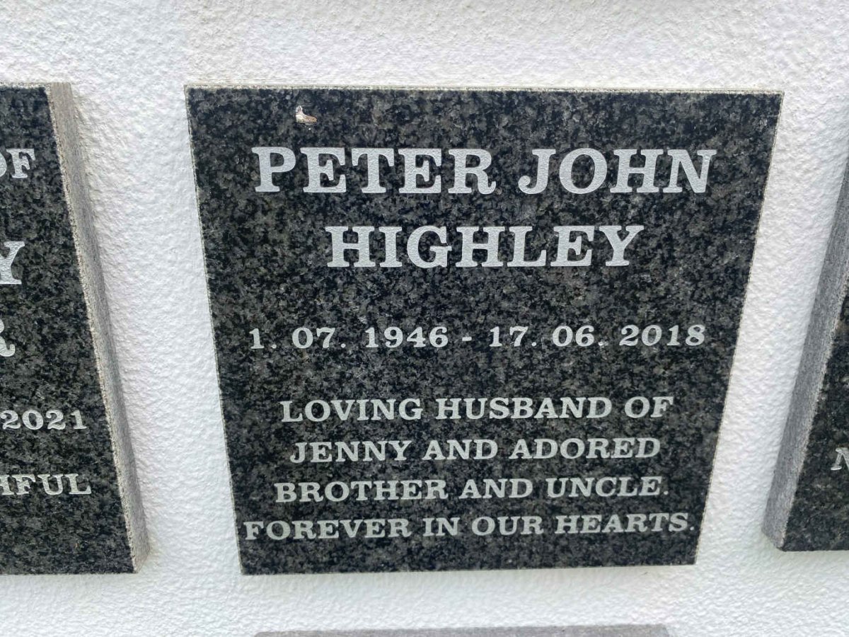 HIGHLEY Peter John 1946-2018