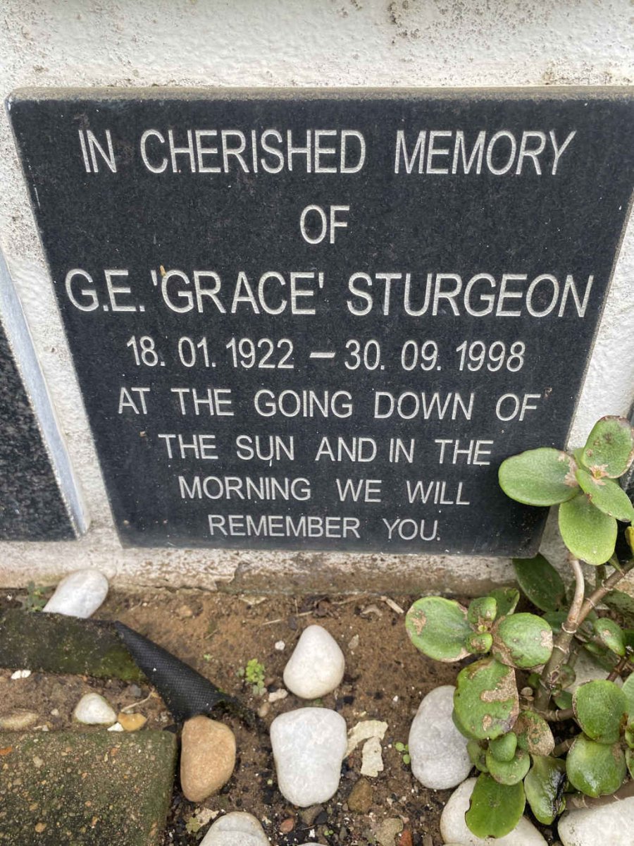 STURGEON G.E. Grace 1922-1998