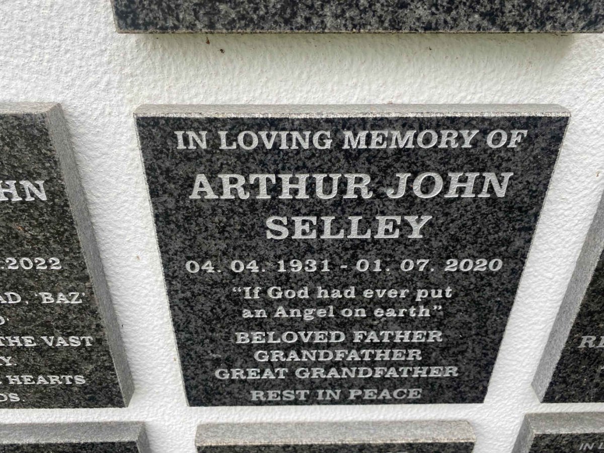 SELLEY Arthur John 1931-2020