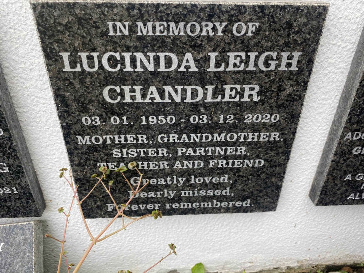 CHANDLER Lucinda Leigh 1950-2020
