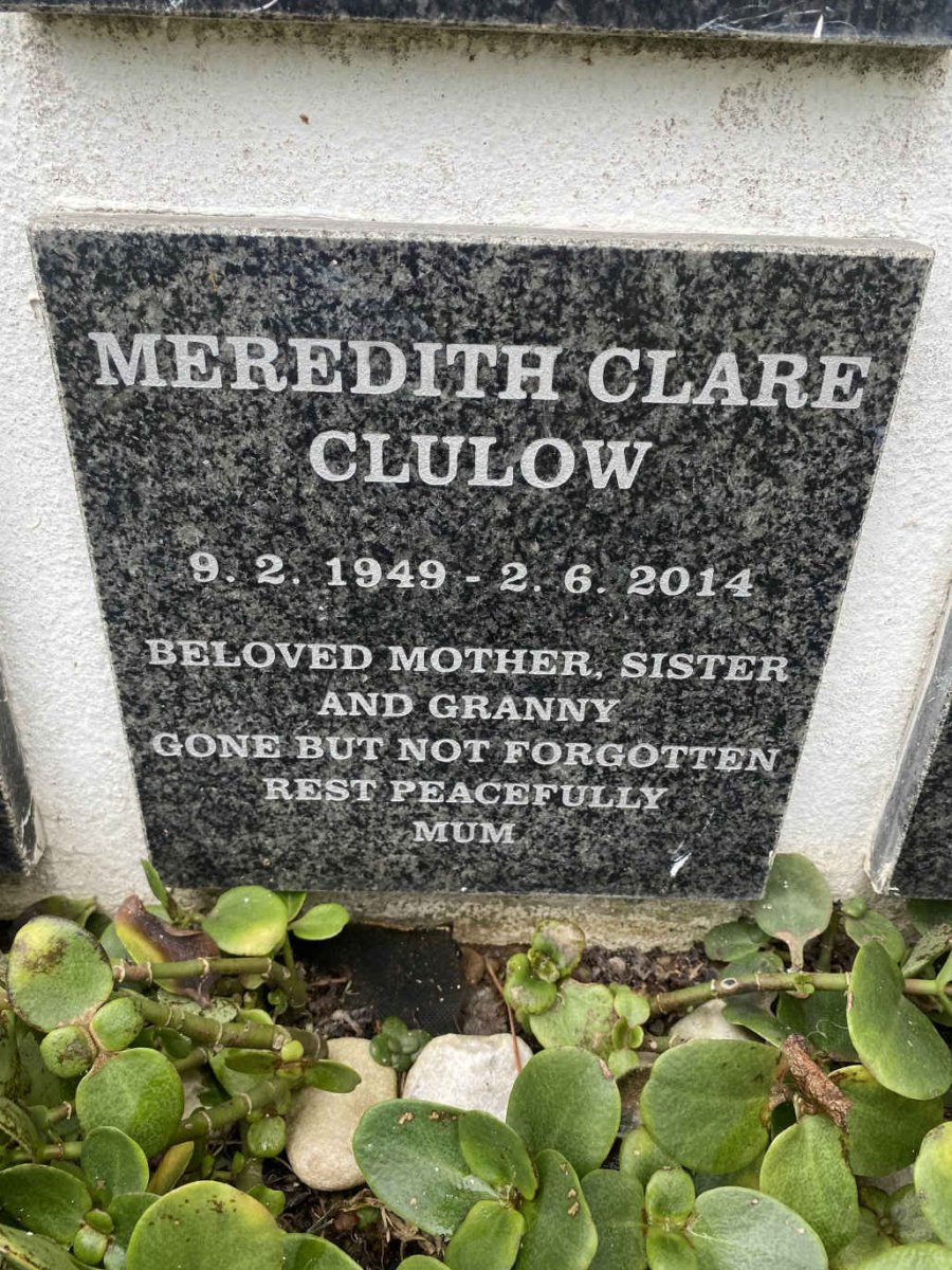 CLULOW Meredith Clare 1949-2014