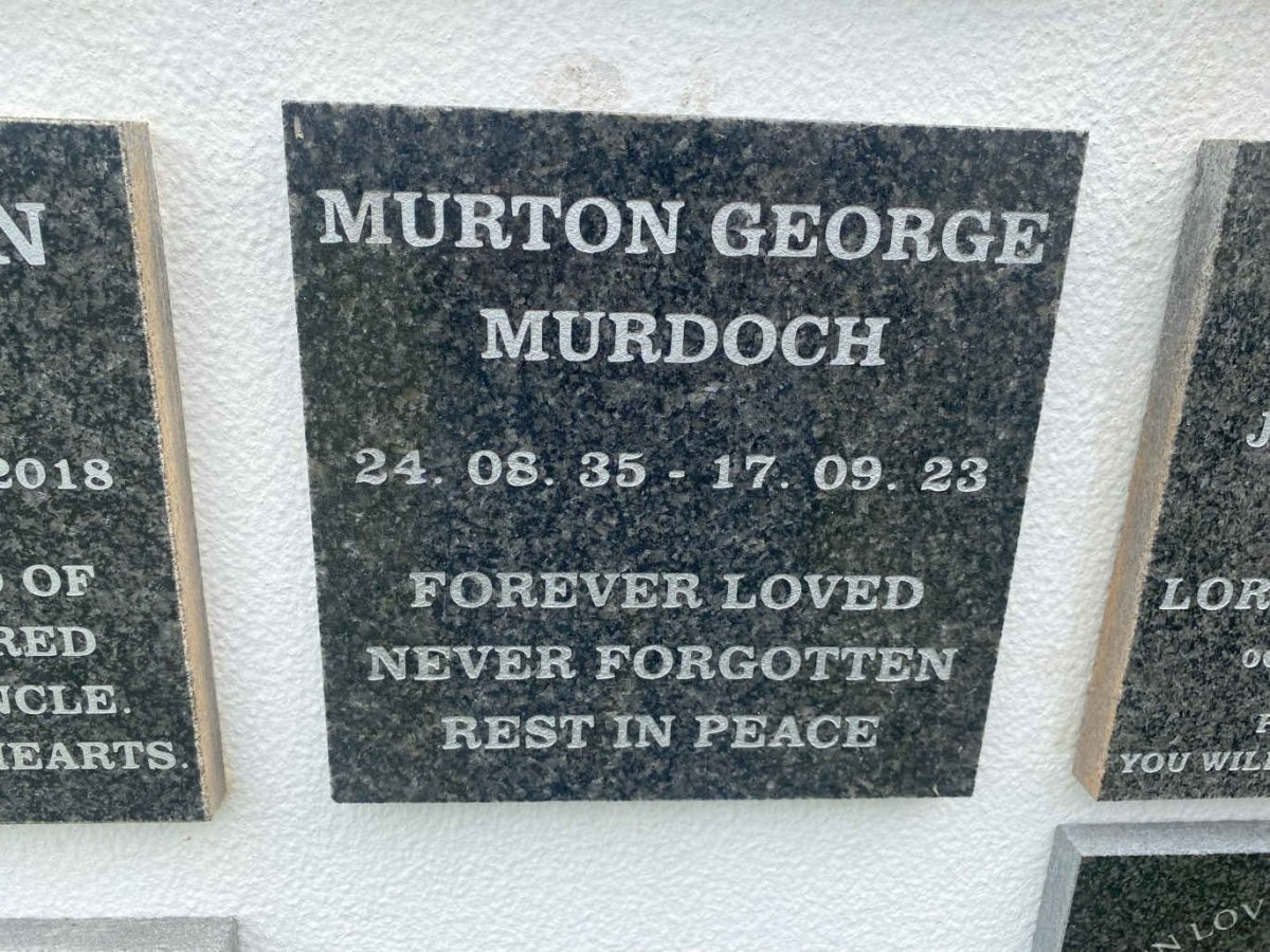 MURDOCH Murton George 1935-2023