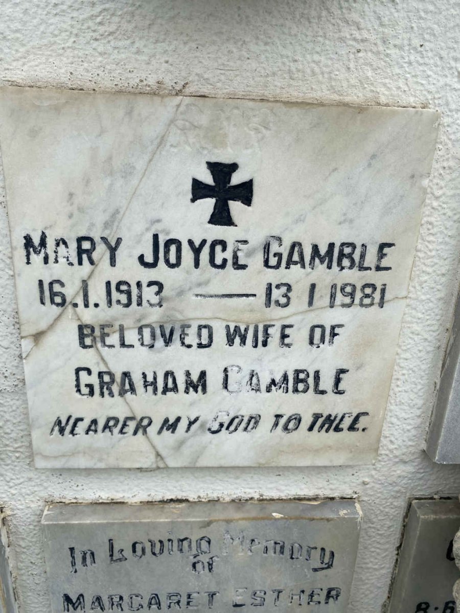 GAMBLE Mary Joyce 1913-1981