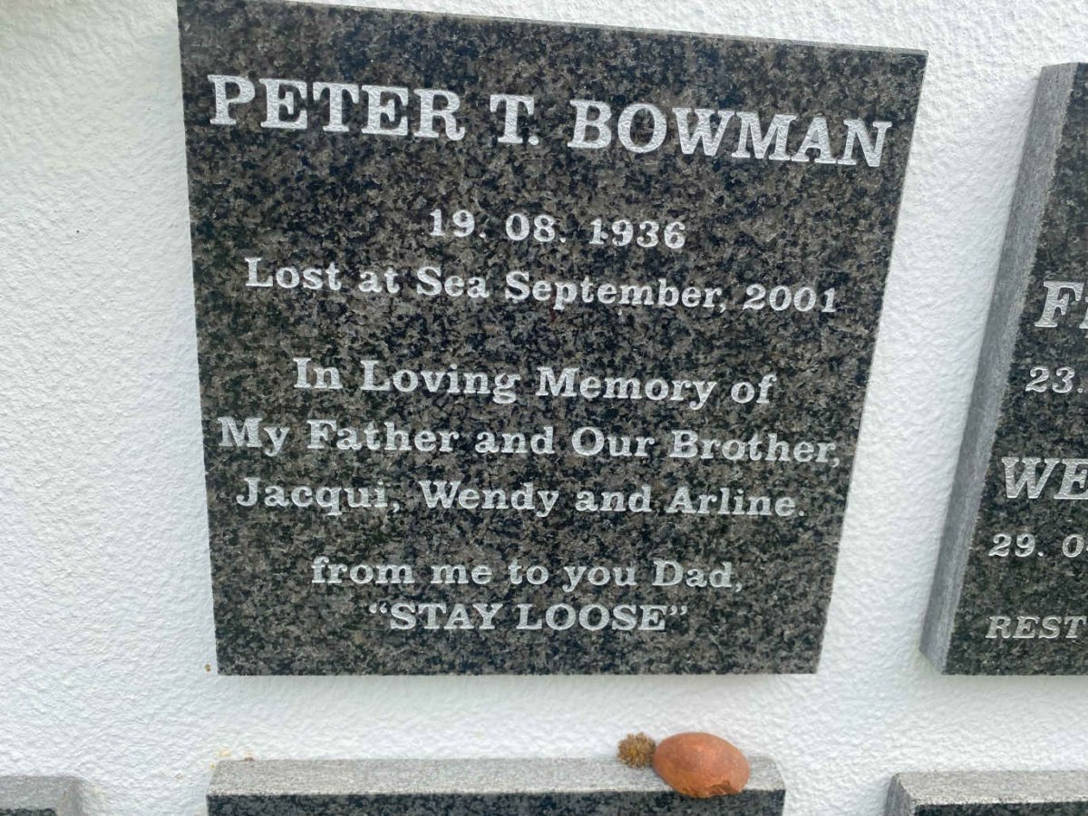 BOWMAN Peter T. 1936-2001