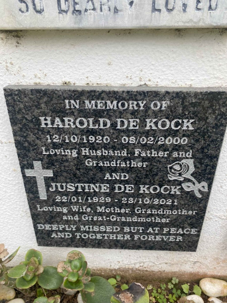KOCK Harold, de 1920-2000 & Justine 1929-2021
