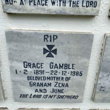 GAMBLE Grace 1891-1986