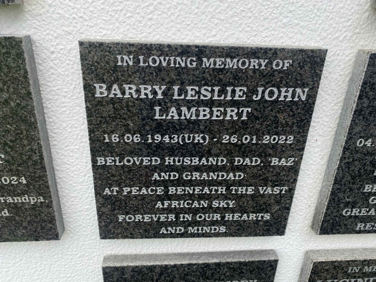LAMBERT Barry Leslie John 1943-2022