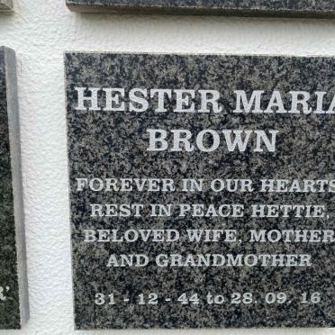BROWN Hester Maria 1944-2016